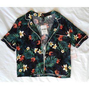 Forever 21 Tropical Button Down Blouse Shirt wTags